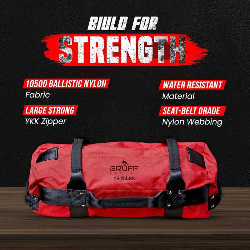Gruff Combat Fitness Sandbags Duffle Sandbag Strength Training Cross Training Adjustable Workout Weights Workout Equipment for Home Gym - Image 3
